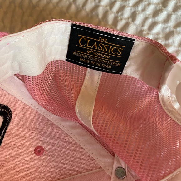 Pink STOP trucker hat. NWOT - Picture 4 of 4